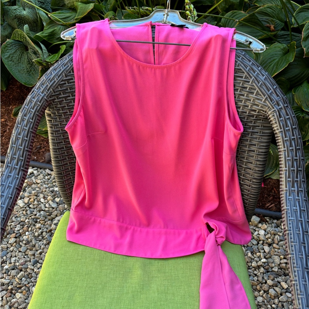 Talbots Pink Sleeveless Blouse with Side Tie